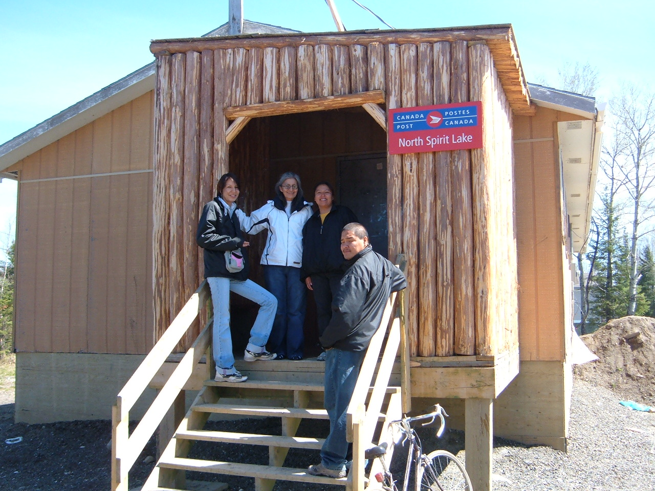 Community member, front of the band office.