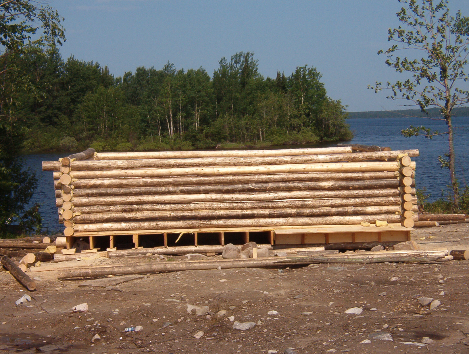 Log cabin being built for Temius Nate.
Temius is running a store, to help out in the community, and helps look after the radio 