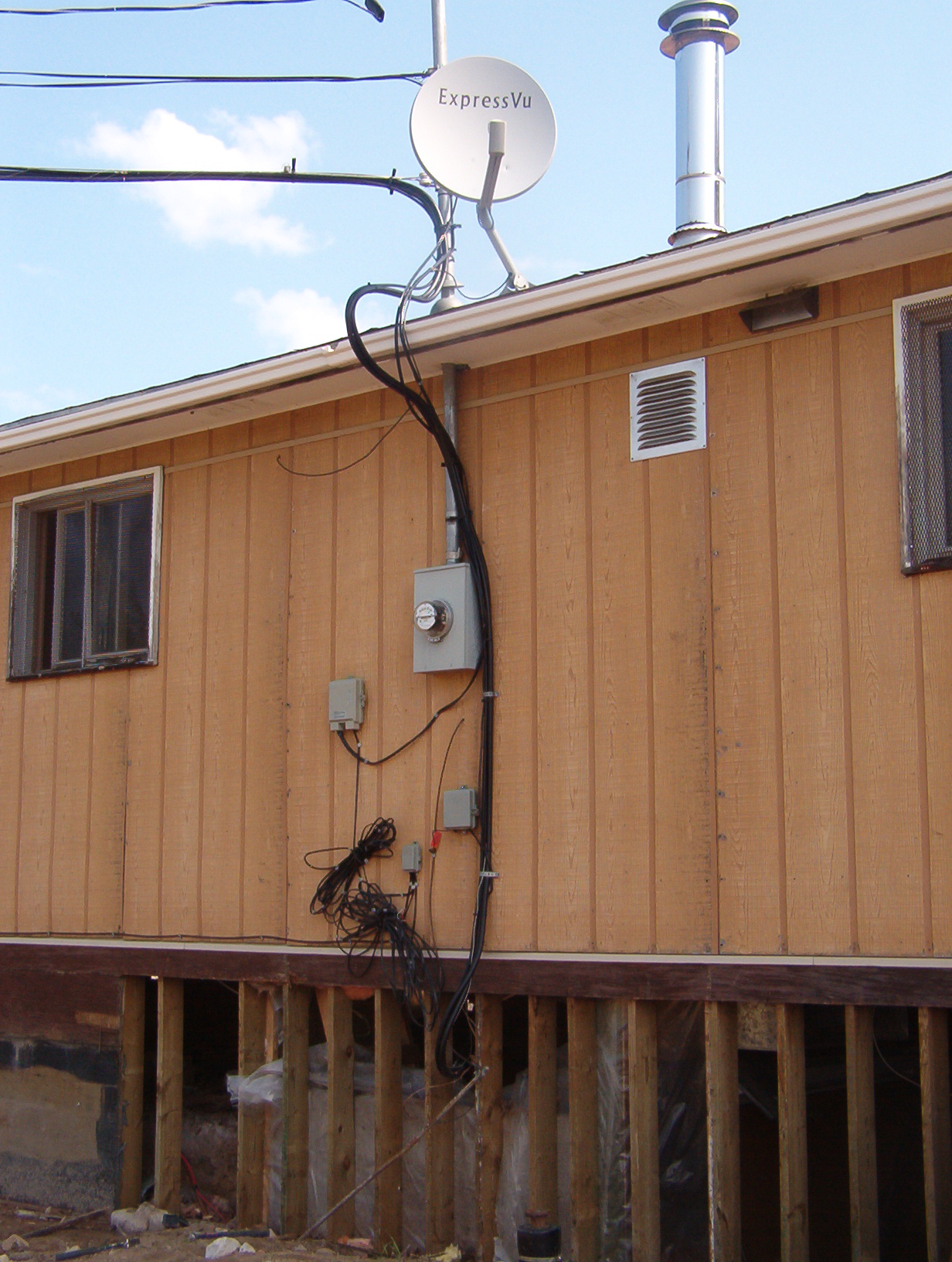 The cable that runs into the building that use to be the E-Cente.  This is for the internet in the community.