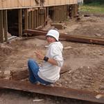 Geraldine Rae, summer student, working hard...  LOL