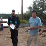 Bobby Rae, and, Foreman, Philip Campbell.  Doing paper work.