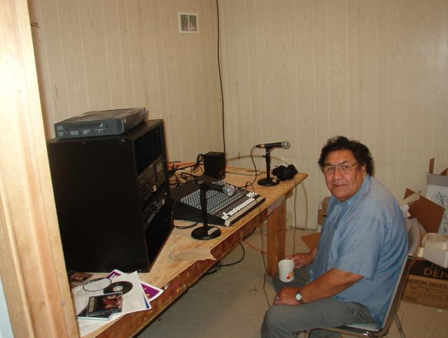 Here is Temius Nate, just before the Grand Opening of the radio station, here in North Spirit Lake.