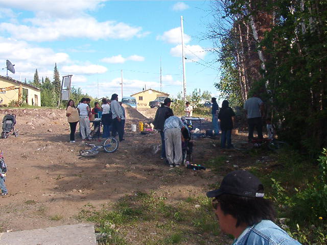 The old grubshack area, where we had Canada Day.  Fish fry, and log walking contest.