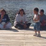 Elaine Linklater, Laila Kakegamic, Doreen Kakegamic, and Rayvon Rae, the little guy who is standing.