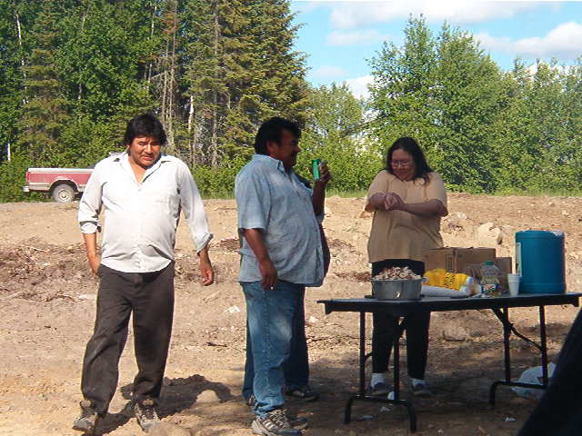 Galabius Campbell, Chief Jimmy Rae,
and Martha Campbell.