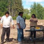 Galabius Campbell, Chief Jimmy Rae,
and Martha Campbell.