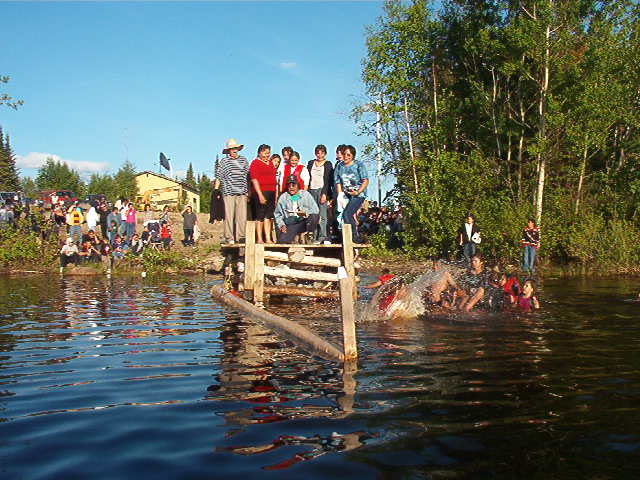 In the water she goes....