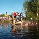 In the water she goes....