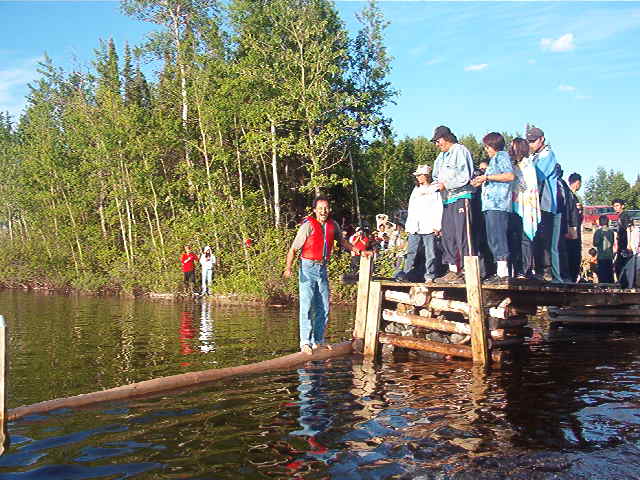 Timmy Kakegamic, had a good chance at winning, as he did go quite the ways on the log.  "Good try, Timmy."