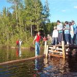 Timmy Kakegamic, had a good chance at winning, as he did go quite the ways on the log.  "Good try, Timmy."