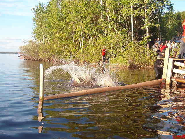 And into the water, Morris Rae, goes...