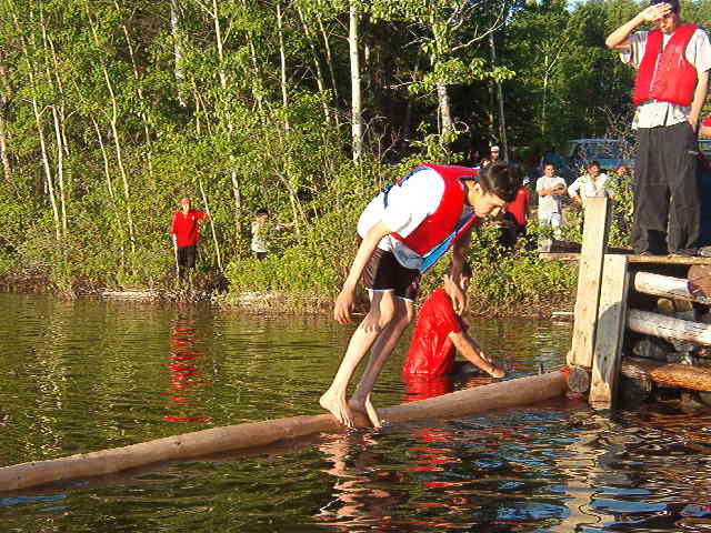 Micheal Kakegamic, and he goes forward into the water.