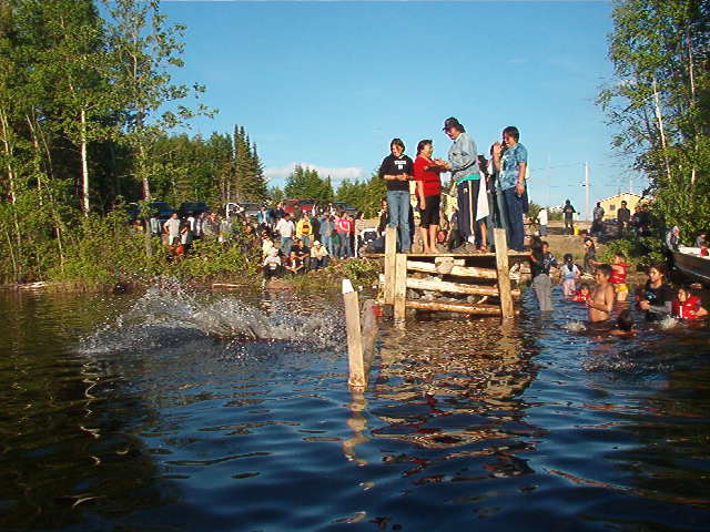 And into the water, Mitch goes....