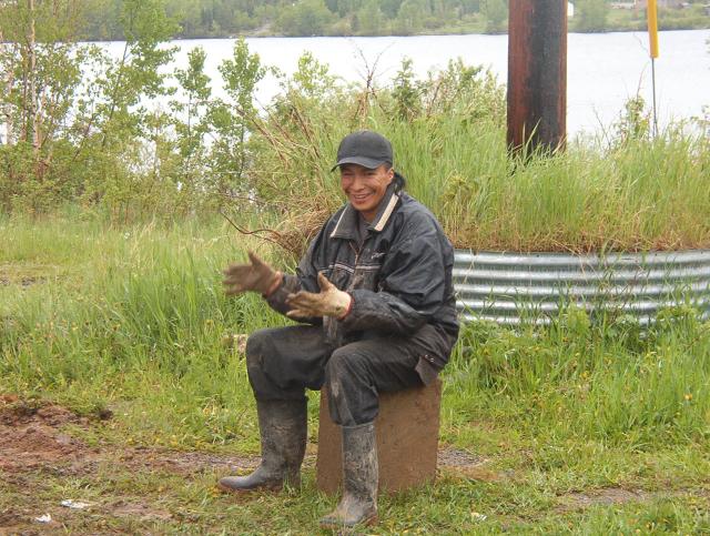 Elmer, one of the workers, who is going to lift the old nursing station, where the E-Centre use to be located.