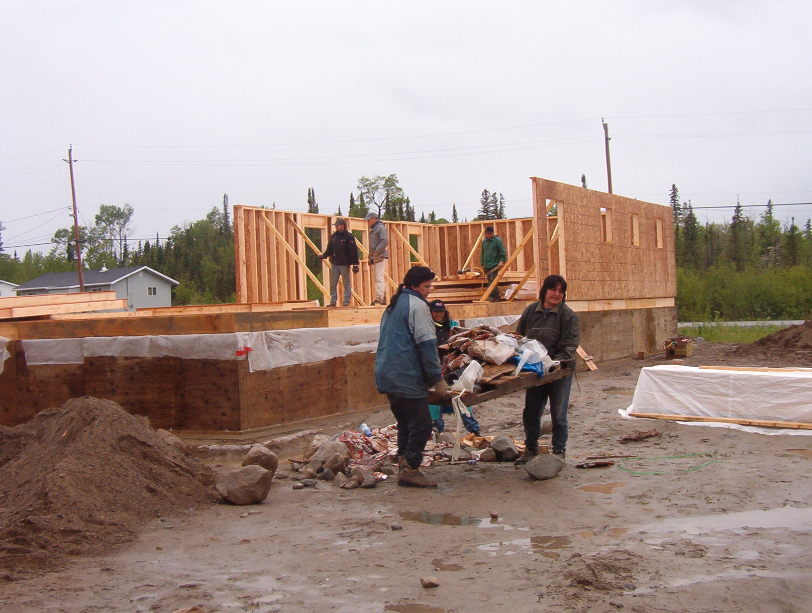 Russell and Kathy, very hard workers.
I'm pretty sure Janice is there somewhere behind all the rubble.