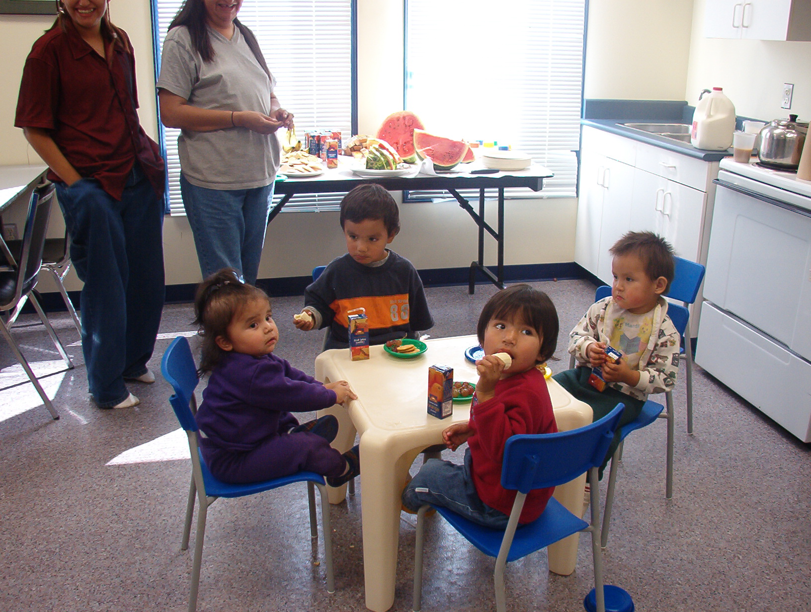 Here is Angel, Jamie, Brainna and Matthew Enjoying the SNACKS AND DRINKs