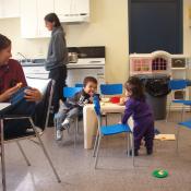 Here is Ravon sitting side ways looking like he's going to fall but he didn't Angel looking about for grapes. 