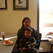 Doreen and son Ravon
liked the scacks and demands for more Cheese and crackers.