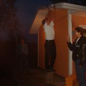 The whole operation took over an hour but it got pretty dark and is that Darlene flashing a peace sign?