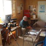 Martha Campbell getting interviewed at the band office in the main waiting room