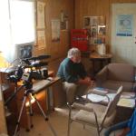 Martha Campbell getting interviewed at the band office in the main waiting room