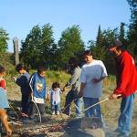 After all that hard work it&#39;s time for a winnie roast.