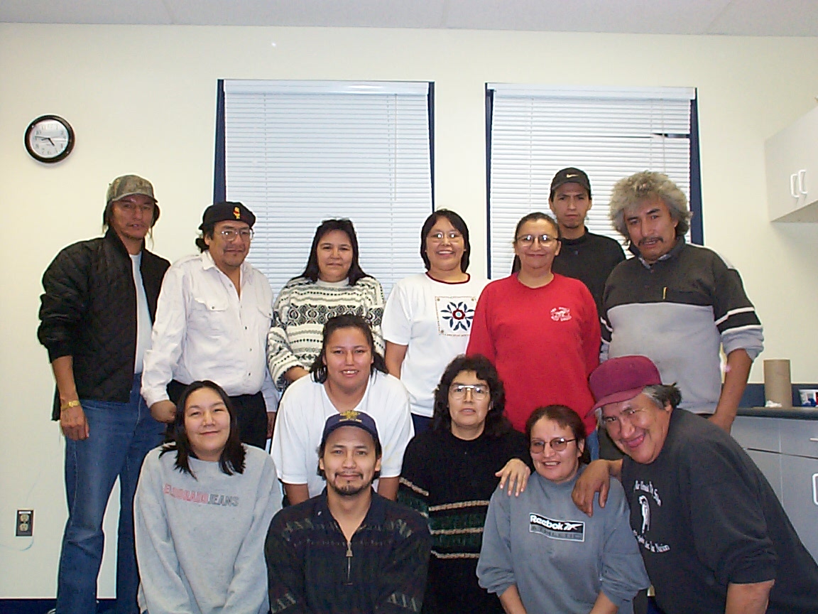 Left to Right - Boyce Meekis, Atius Goodman, Rita Thompson, Darlene Rae, Philomena Meekis, Arnold Thompson, Eddie Sr. Meekis,

