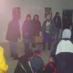 Getting ready for the candy toss.