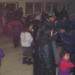 The community going around to everyone and saying hello.