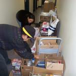 Here's our computer techy. and CAP worker organizing the feast selection.