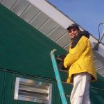 Dale Jack, taking down the antenna at the clinic in North Spirit Lake.
"Careful, you don't fall Dale."  