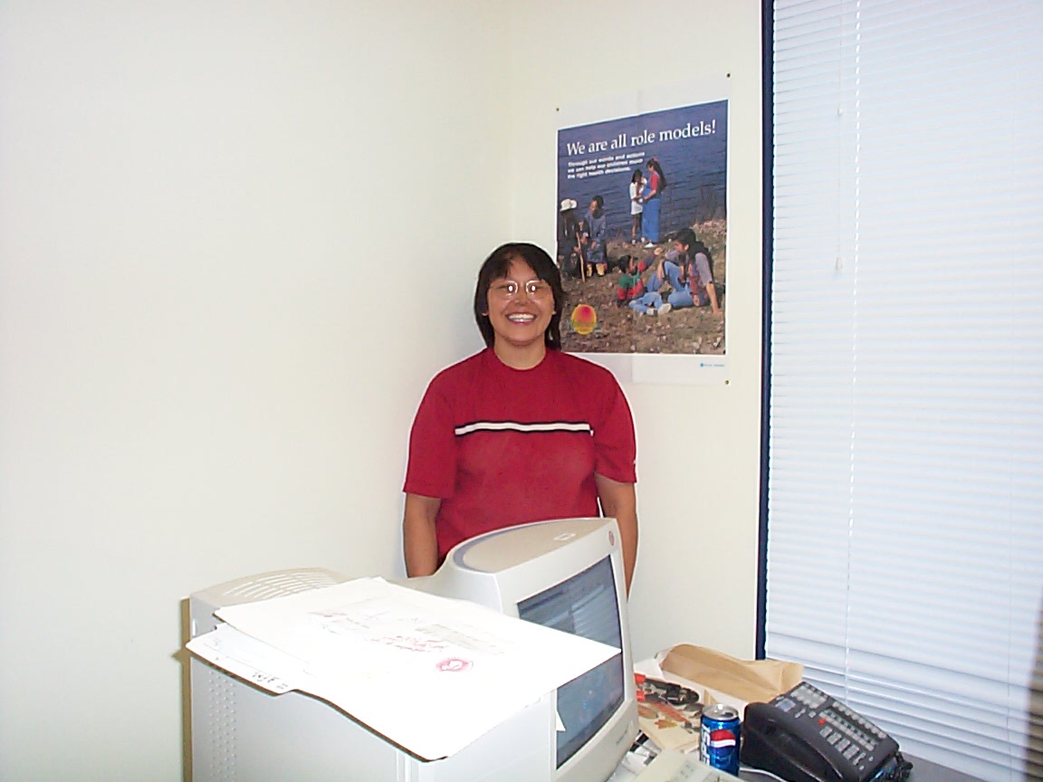 Darlene Rae learned how to place the network cable into the wall jacks at the clinic.