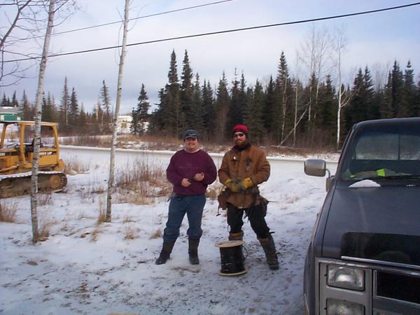 Two of Blair Electronics workers, getting the first home connected to the Internet.