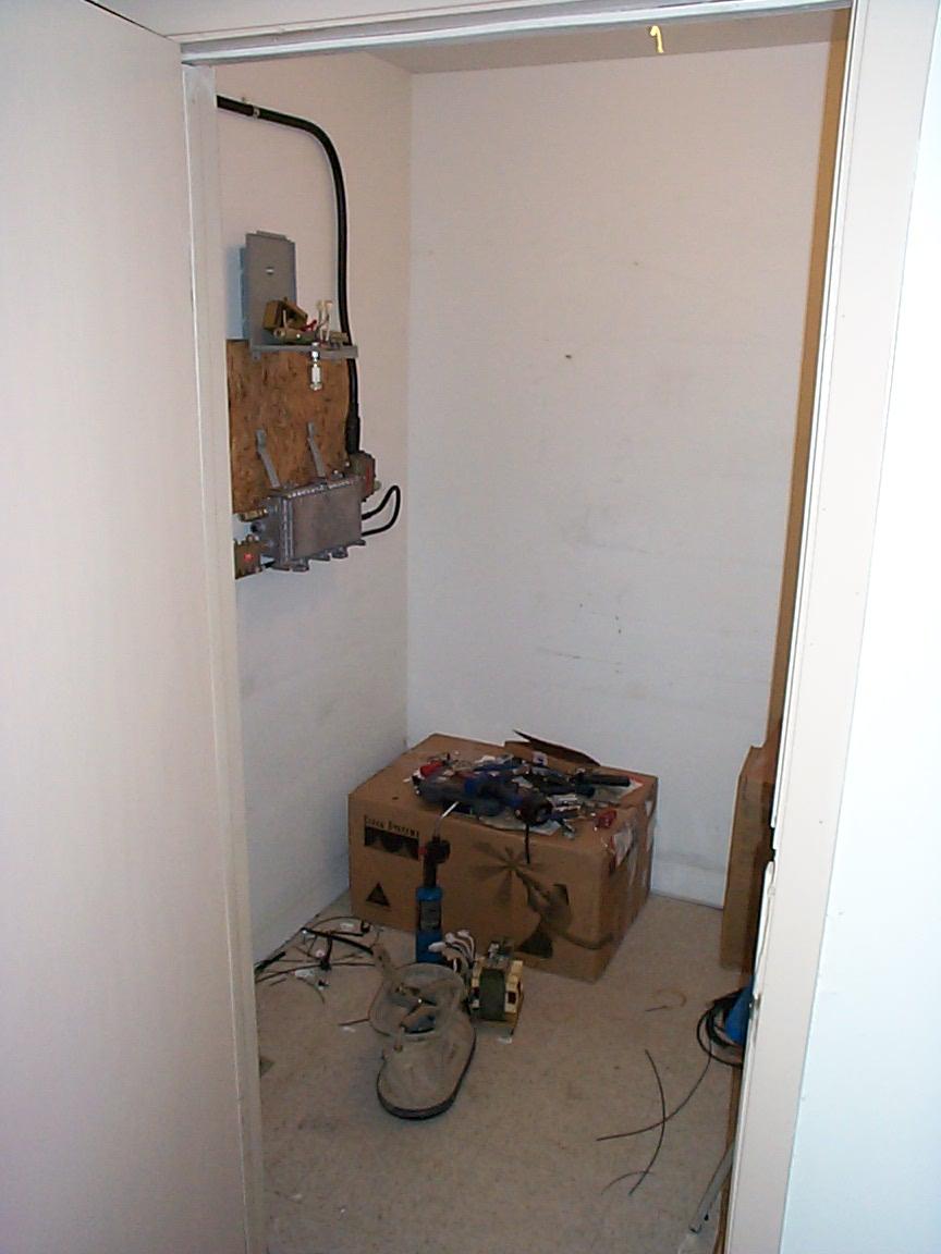 The room with the headend equipment upon my arrival on Nov 27, 2001. 