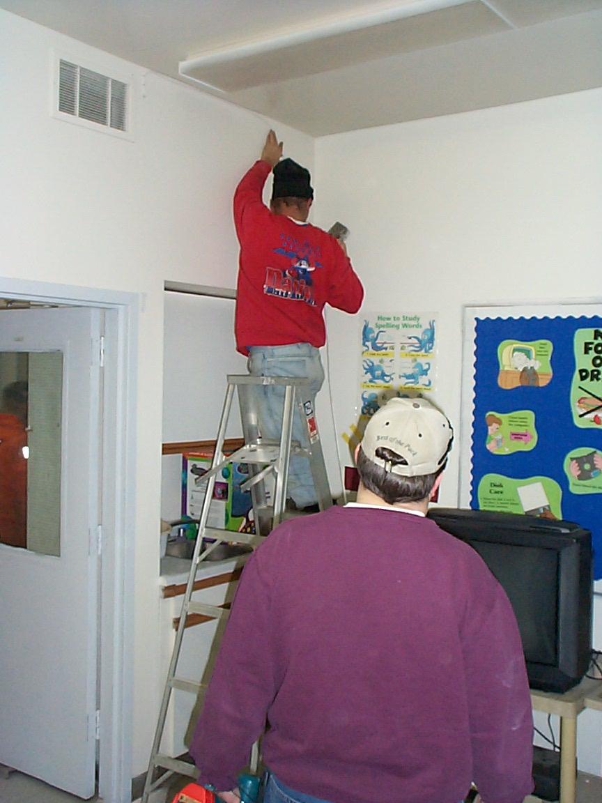 The installation of the cable modem at the Elementary School.