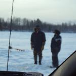 Dad and daughter visiting.