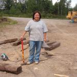 Martha Kakegamic, with her sledge hammer.