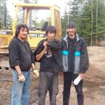 Morris Rae, Johnny Meekis, (Workers at the site) and Economic Development worker, Bobby Rae.