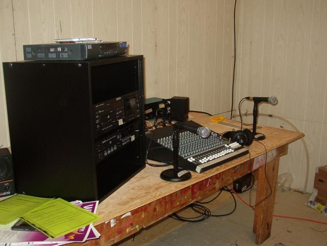 The equipment that is used, so we can hear the local radio station in the community.