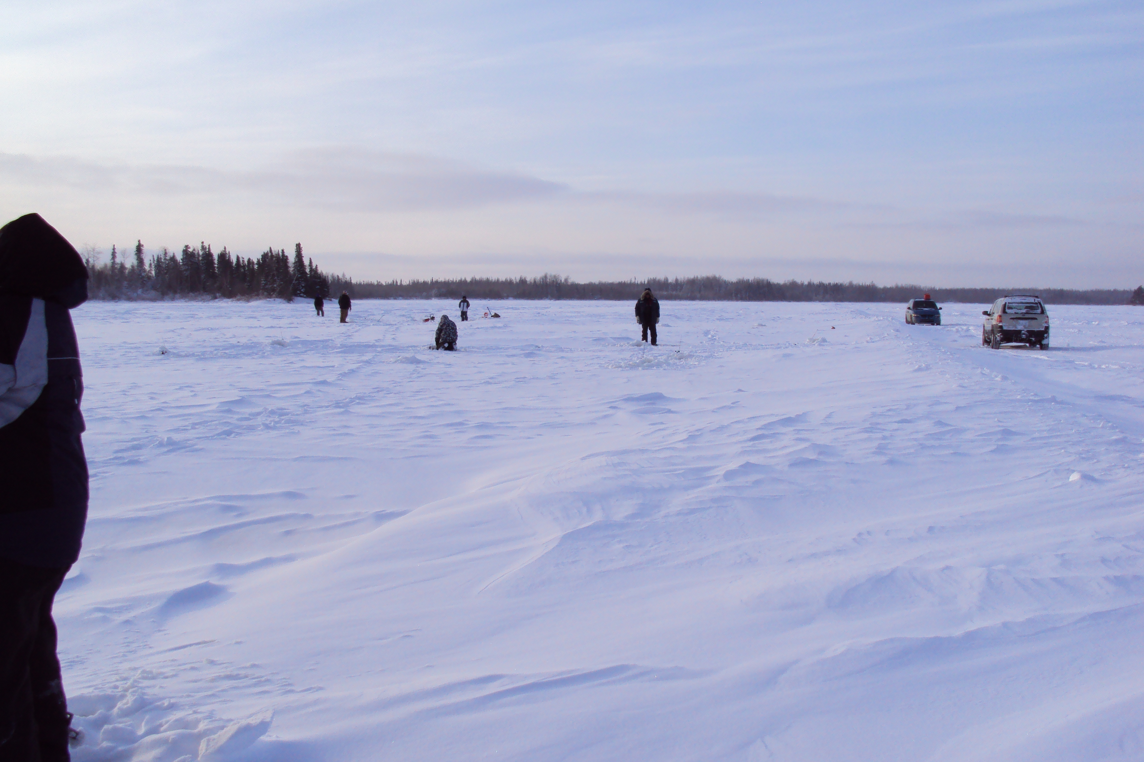 Ice Fishers at Duckling Lake.